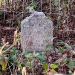 A child's grave marker in the Old Davis Farm Cemetery just outside of Sims, North Carolina